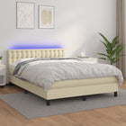 Box spring with Mattress and LED Faux Leather Colored 140 x 200 cm