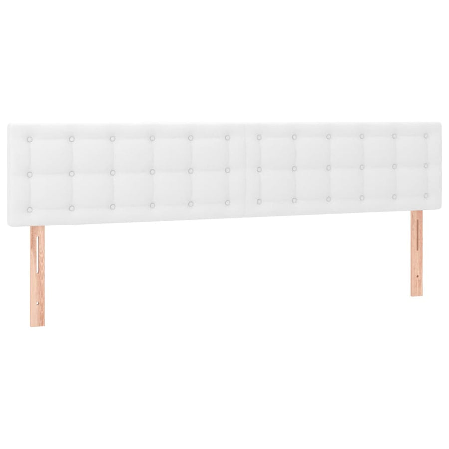 Boxspring Met Matras En Led Kunstleer Wit 180 x 200 cm Knopen