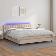 Boxspring met matras 180x200 cm kunstleer cappuccino