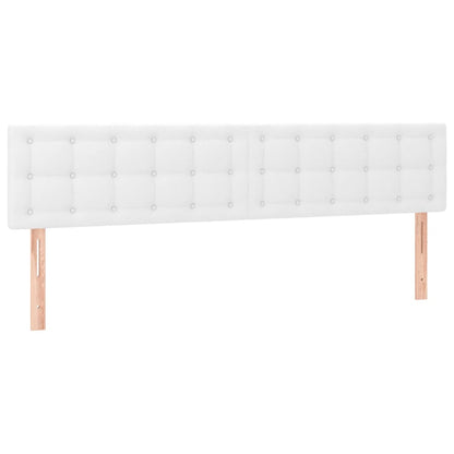 Boxspring Met Matras En Led Kunstleer Wit 200 x 200 cm Knopen