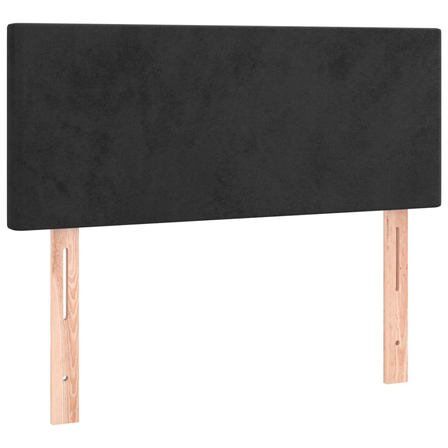 Boxspring met matras en LED fluweel zwart 90x190 cm 90 x 190 cm Effen ontwerp
