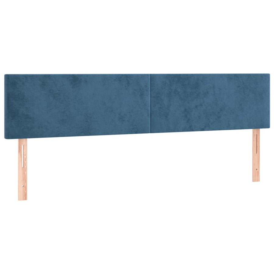 Boxspring met matras en LED fluweel donkerblauw 160x200 cm 160 x 200 cm Effen ontwerp