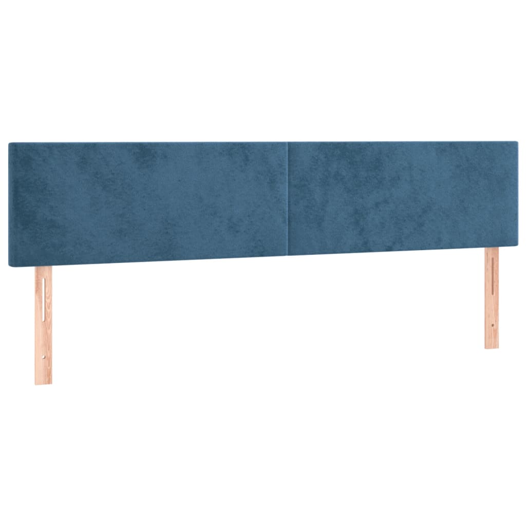 Boxspring Met Matras En Led Fluweel Donkerblauw 180X200 Cm Donkerblauw 180 x 200 cm Effen ontwerp