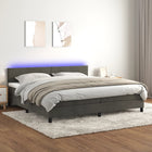 Boxspring met matras donkergrijs 200x200 cm