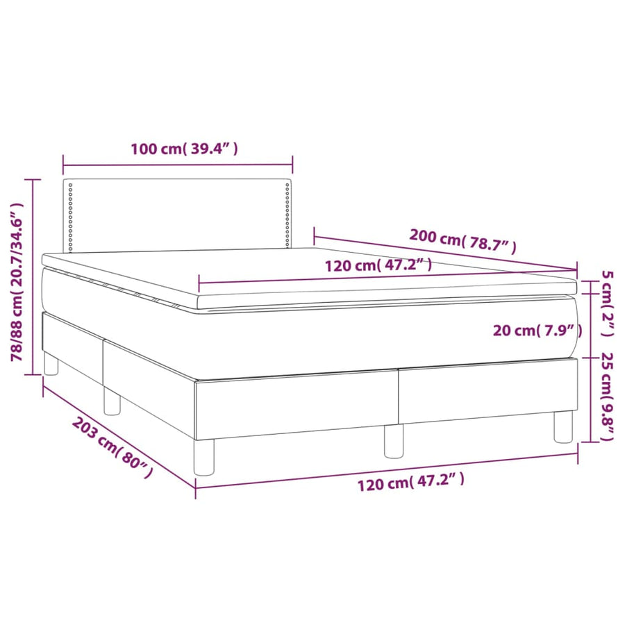Boxspring met matras en LED fluweel zwart 120x200 cm 120 x 200 cm Zwart
