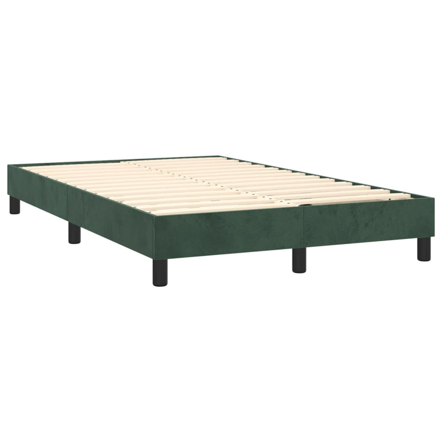Boxspring met matras en LED fluweel donkergroen 120x200 cm 120 x 200 cm Donkergroen