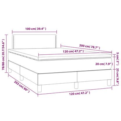 Boxspring met matras en LED fluweel roze 120x200 cm 120 x 200 cm Effen met spijkers