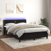Boxspring met matras en LED 140x200 cm zwart