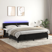 Boxspring 180x200 cm zwart met matras en LED
