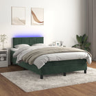 Boxspring met matras en LED fluweel donkergroen 120x200 cm 120 x 200 cm Donkergroen