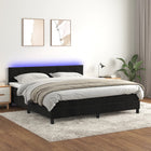 Boxspring met matras en LED fluweel zwart 160x200 cm 160 x 200 cm Zwart