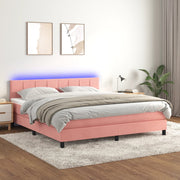 Boxspring met matras 160x200 cm roze fluweel