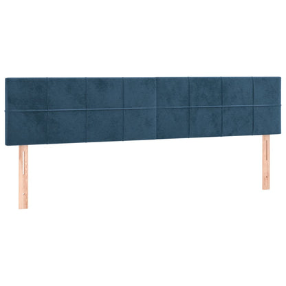 Boxspring met matras en LED fluweel donkerblauw 180x200 cm 180 x 200 cm Blok met vierkanten