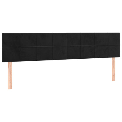 Boxspring met matras en LED fluweel zwart 200x200 cm 200 x 200 cm Zwart