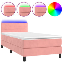 Boxspring met matras en LED fluweel roze 90x200 cm 90 x 200 cm Roze