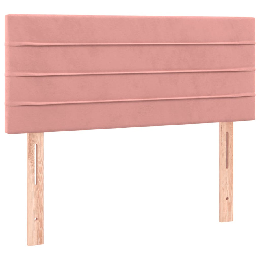 Boxspring met matras en LED fluweel roze 90x200 cm 90 x 200 cm Roze