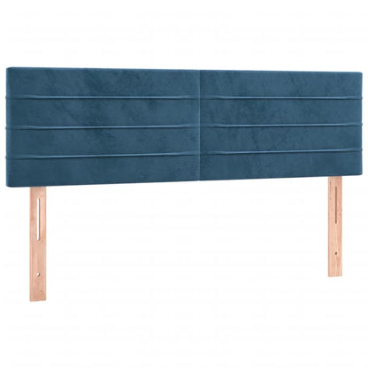 Boxspring met matras en LED fluweel donkerblauw 140x200 cm 140 x 200 cm Horizontale strepen