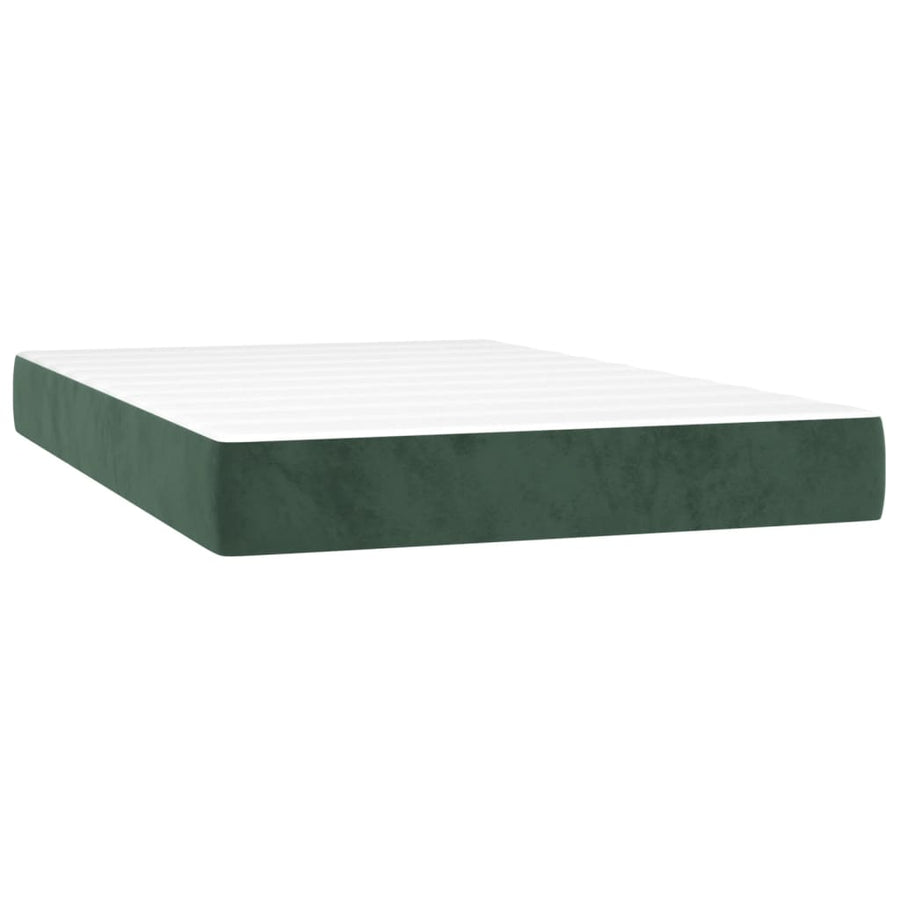 Boxspring met matras en LED fluweel donkergroen 120x200 cm 120 x 200 cm Donkergroen