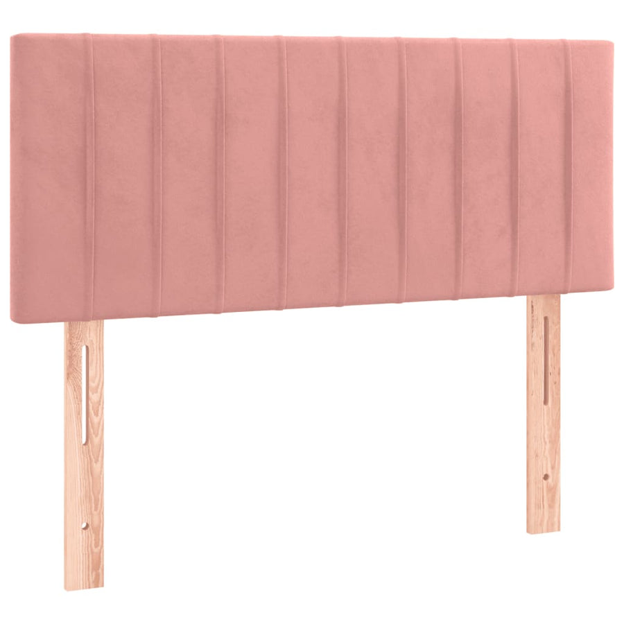Boxspring met matras en LED fluweel roze 120x200 cm 120 x 200 cm Verticale strepen