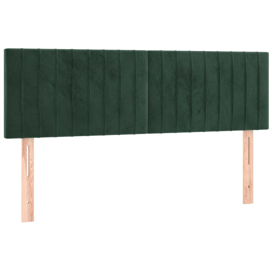 Boxspring met matras en LED fluweel donkergroen 140x190 cm 140 x 190 cm Donkergroen