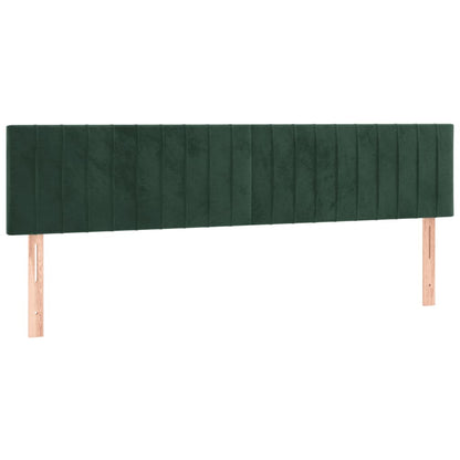 Boxspring Met Matras En Led Fluweel Donkergroen 200 x 200 cm Verticale strepen