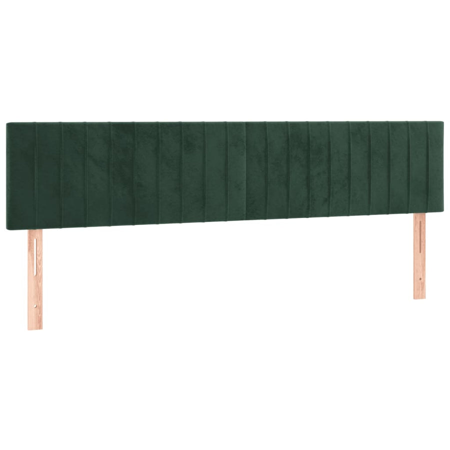 Boxspring Met Matras En Led Fluweel Donkergroen 200 x 200 cm Verticale strepen