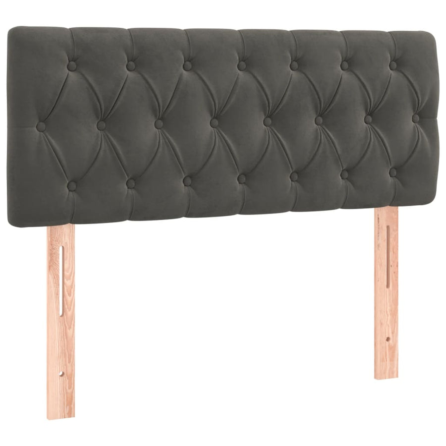 Boxspring Met Matras En Led Fluweel Donkergrijs 90 x 190 cm Getuft ontwerp