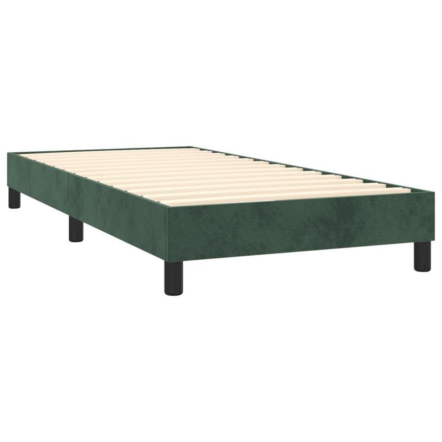Boxspring Met Matras En Led Fluweel Donkergroen 90 x 190 cm Getuft ontwerp