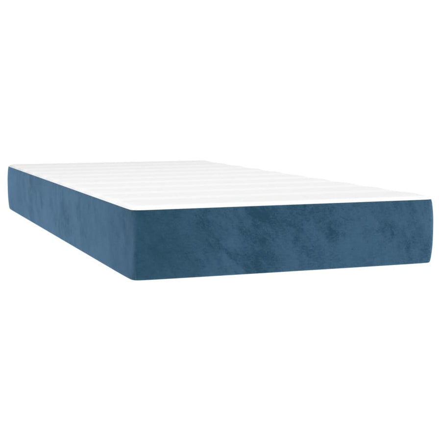 Boxspring Met Matras En Led Fluweel Donkerblauw 90 x 190 cm Getuft ontwerp