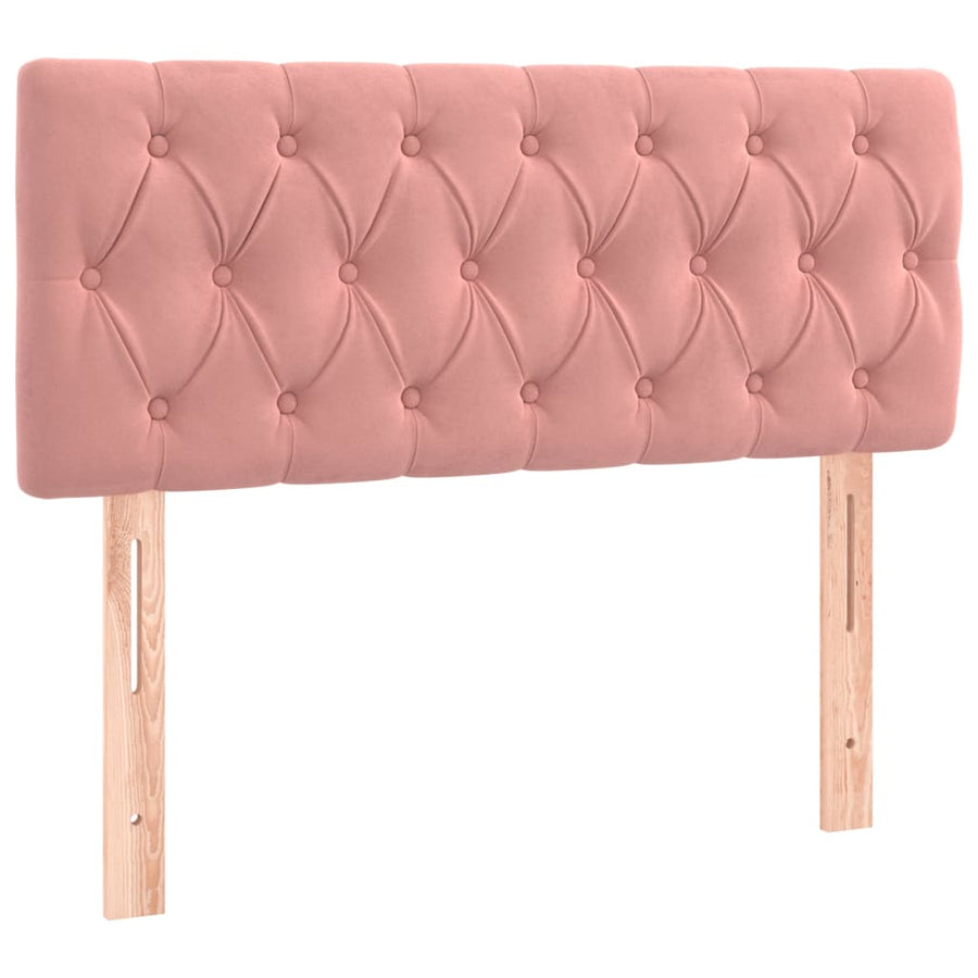 Boxspring Met Matras En Led Fluweel Roze 90 x 190 cm Getuft ontwerp