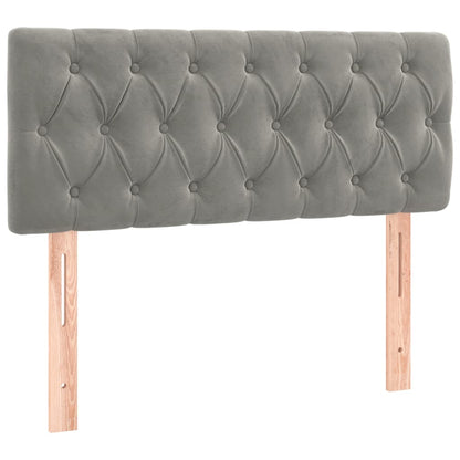Boxspring Met Matras En Led Fluweel Lichtgrijs 100 x 200 cm Getuft ontwerp