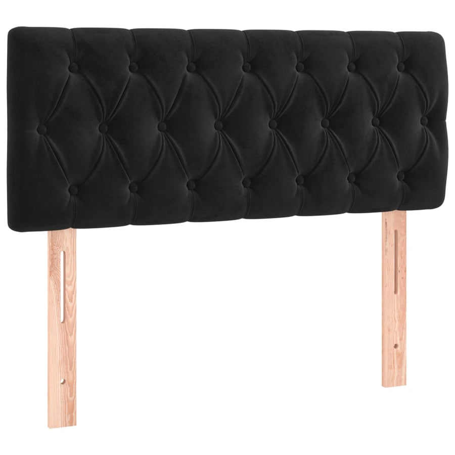 Boxspring met matras en LED fluweel zwart 100x200 cm 100 x 200 cm Zwart