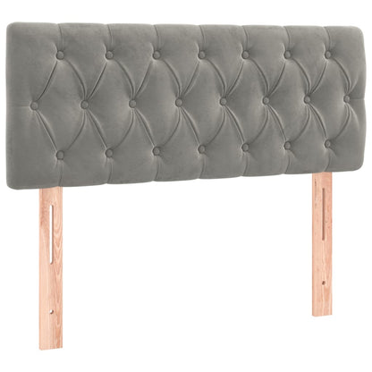 Boxspring Met Matras En Led Fluweel Lichtgrijs 120 x 200 cm Getuft ontwerp