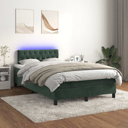 Boxspring met matras 120x200 cm donkergroen fluweel