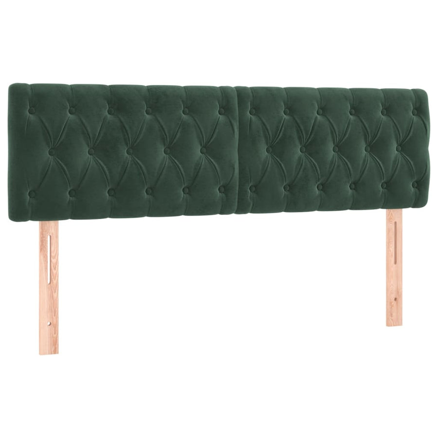 Boxspring met matras en LED fluweel donkergroen 140x190 cm 140 x 190 cm Donkergroen