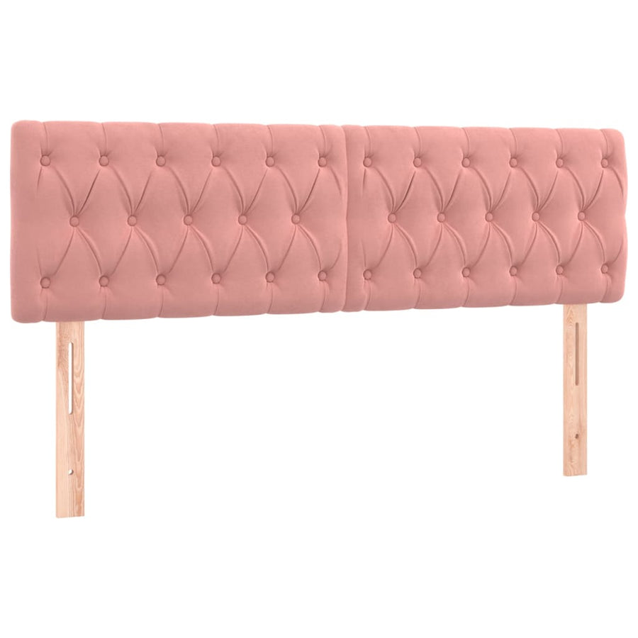 Boxspring Met Matras En Led Fluweel Roze 140 x 190 cm Getuft ontwerp