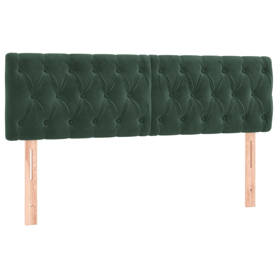 Boxspring met matras en LED fluweel donkergroen 140x200 cm 140 x 200 cm Donkergroen