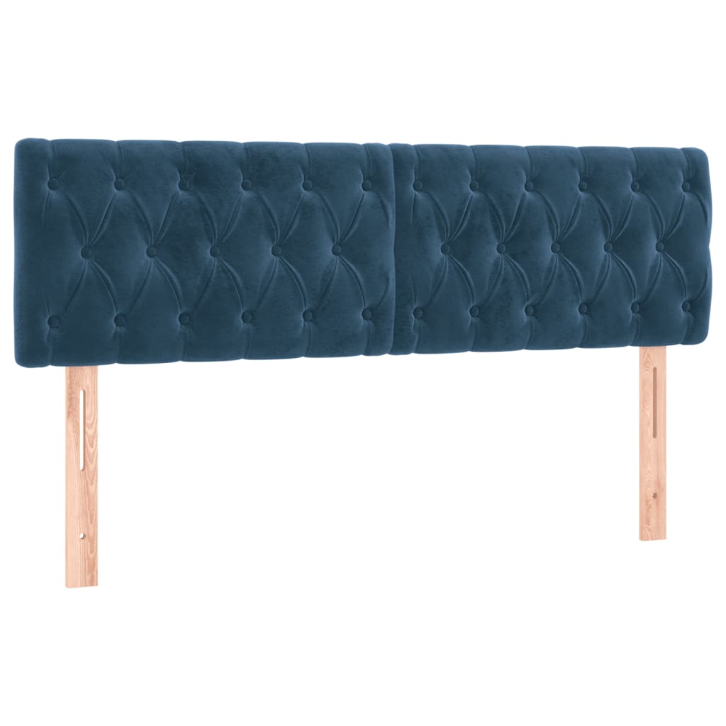 Boxspring met matras en LED fluweel donkerblauw 140x200 cm 140 x 200 cm Donkerblauw