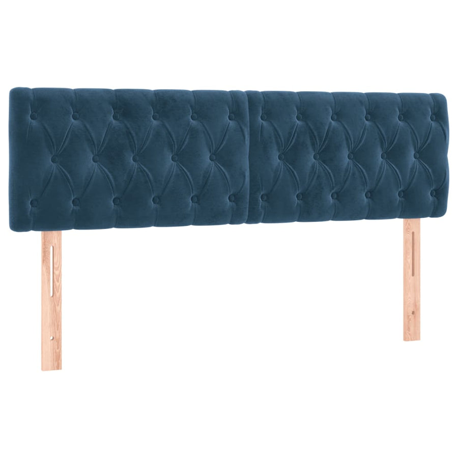 Boxspring met matras en LED fluweel donkerblauw 140x200 cm 140 x 200 cm Donkerblauw