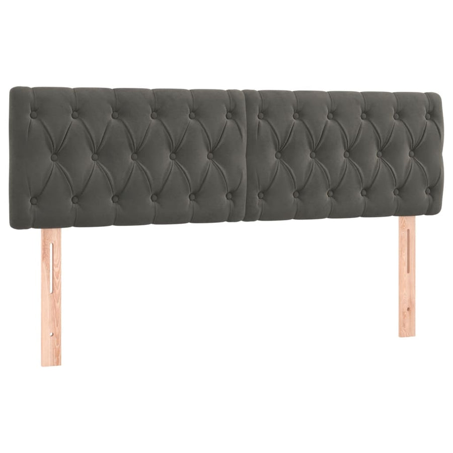 Boxspring Met Matras En Led Fluweel Donkergrijs 160 x 200 cm Getuft ontwerp