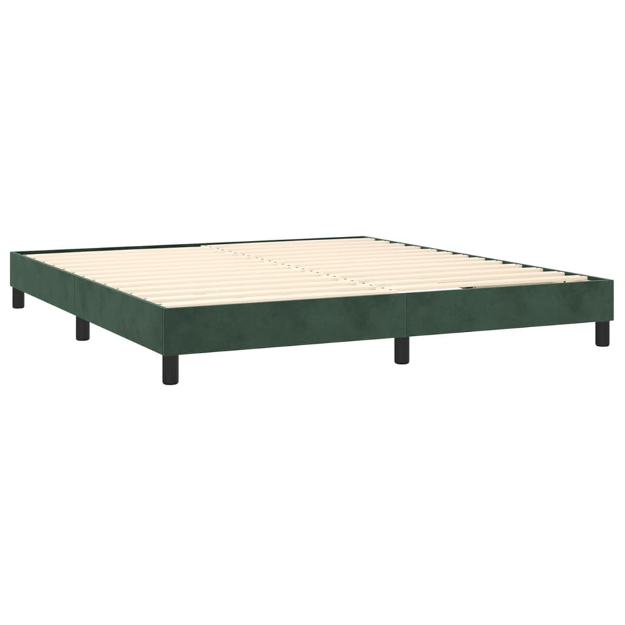 Boxspring Met Matras En Led Fluweel Donkergroen 180 x 200 cm Getuft ontwerp