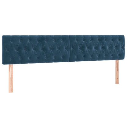 Boxspring met matras en LED fluweel donkerblauw 180x200 cm