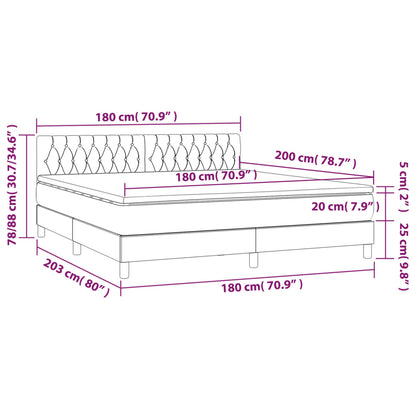 Boxspring met matras en LED fluweel donkerblauw 180x200 cm