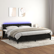 Boxspring met matras LED 200x200 cm zwart