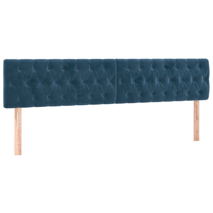 Boxspring Met Matras En Led Fluweel Donkerblauw 200 x 200 cm Getuft ontwerp