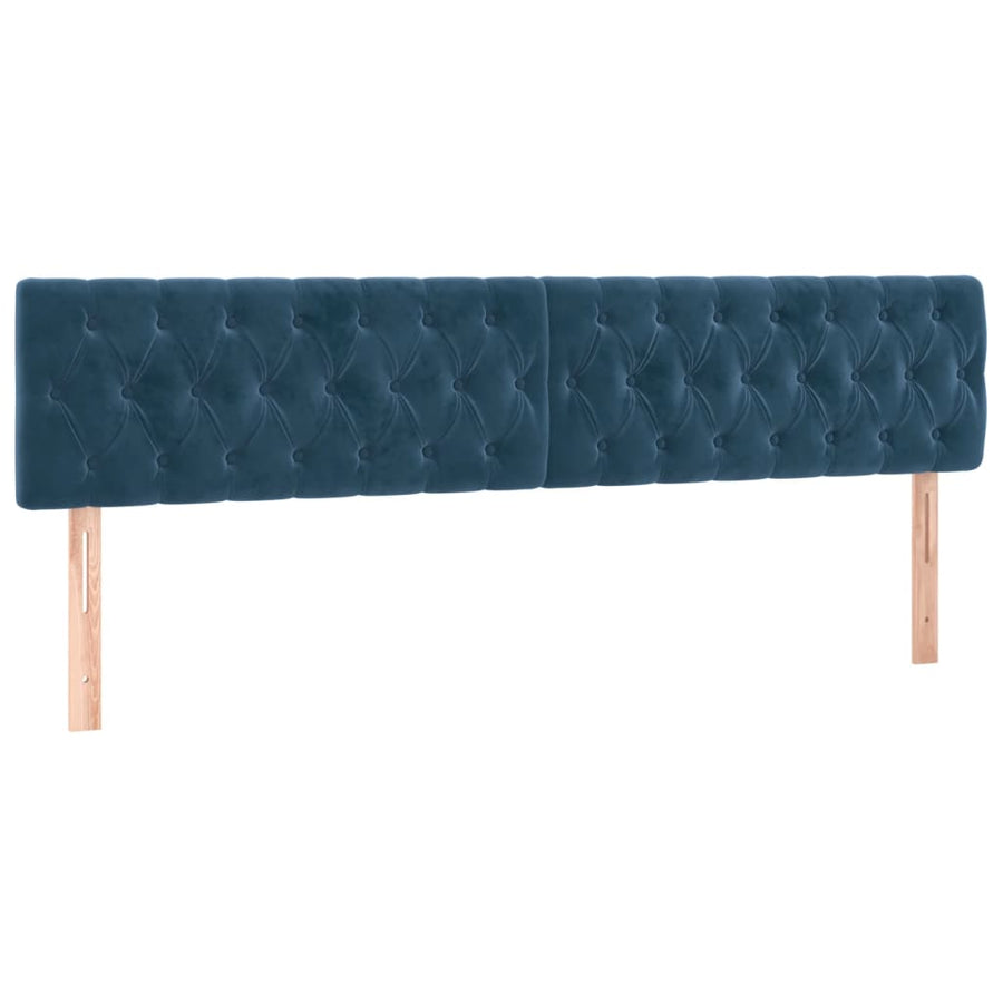 Boxspring Met Matras En Led Fluweel Donkerblauw 200 x 200 cm Getuft ontwerp