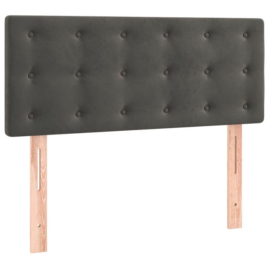 Boxspring Met Matras En Led Fluweel Donkergrijs 80 x 200 cm Knopen