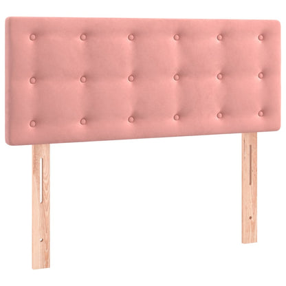 Boxspring Met Matras En Led Fluweel Roze 80 x 200 cm Knopen