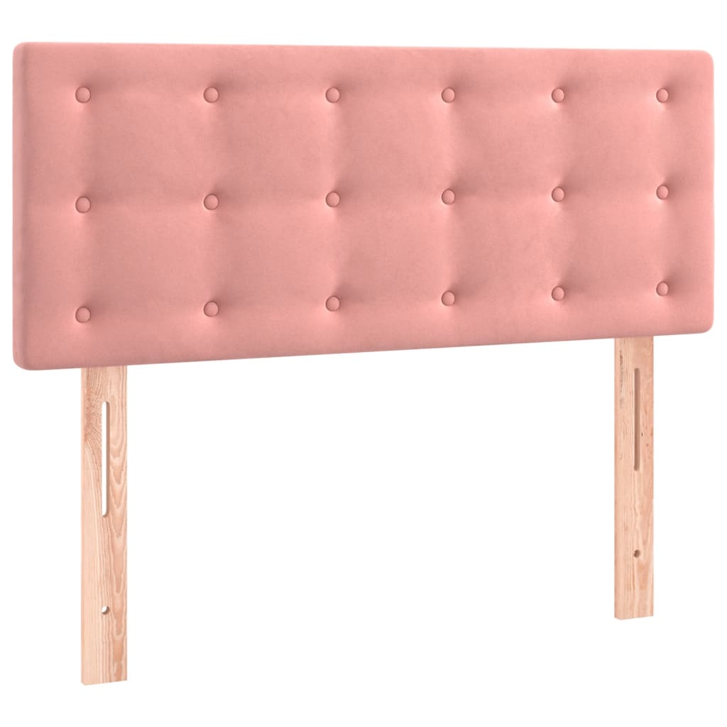 Boxspring Met Matras En Led Fluweel Roze 90 x 200 cm Knopen