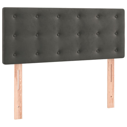 Boxspring Met Matras En Led Fluweel Donkergrijs 120 x 200 cm Knopen